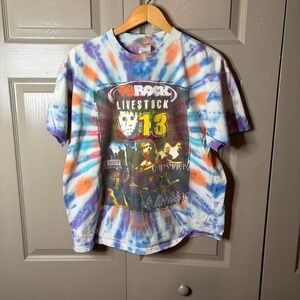 Vintage band tee 2003 livestock festival  Size L grunge tye dye y2k